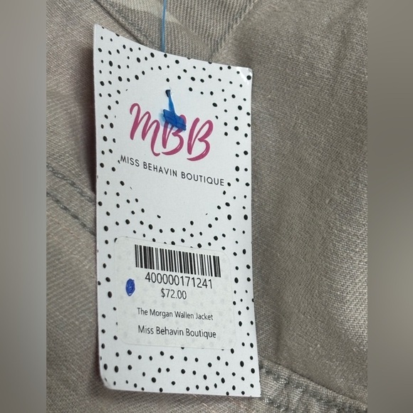 THE MORGAN WALLEN STAR FRINGE COUNTRY WESTERN CONCERT JEAN JACKET SZ S-L NWT - Picture 9 of 10